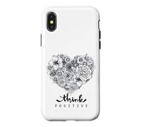 Color Your Own Floral Heart Positive Art Quotes Coque pour iPhone X/XS