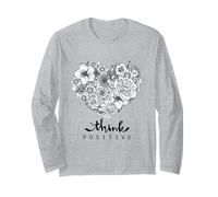 Color Your Own Floral Heart Positive Art Quotes Manche Longue