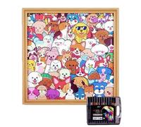 Color Your Own Puzzle - DIY Dog Photo Frame, Interactive Animal Puzzle, Creative Coloring Fun for Kids Animal Lovers Collectors, Home Decor, Indoor Family Activity Gift, 11.81x11.81 inches