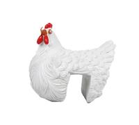 (color01)Chicken Hen Sculpture Funny Art Crafts Plug In Resin Resin Housewarming Gift Yard Art Sculpture Chicken Sitting On Fence Outdoor