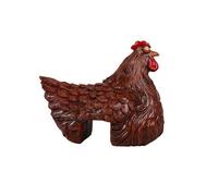 (color03)Chicken Hen Sculpture Funny Art Crafts Plug In Resin Resin Housewarming Gift Yard Art Sculpture Chicken Sitting On Fence Outdoor