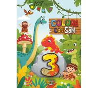Colora con Sam il Dinosauro: Grande Libro da Colorare Preistorico per Bambini di 3 Anni (108 Pagine)