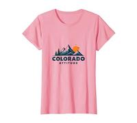 Colorado Attitude Mountain Adventure Graphic Outdoor T-Shirt, Femme, Rose, L