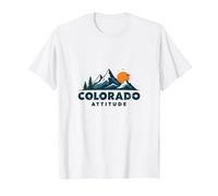 Colorado Attitude Mountain Adventure Graphic Outdoor T-Shirt, Homme, Blanc, XL
