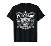 Colorado Est 1876 La Montagne Vintage du centenaire de l'État T-Shirt