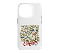 Colorado, Icônes de Carte des États-Unis, Denver, Durango, Coque pour iPhone 14 Pro