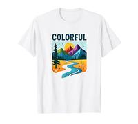 Colorado Mountain Adventure Paysage Art T-Shirt, Homme, Blanc, L