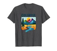 Colorado Mountain Adventure Paysage Art T-Shirt, Homme, Chiné Foncé, XL