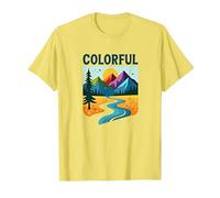 Colorado Mountain Adventure Paysage Art T-Shirt, Homme, Citron, XL
