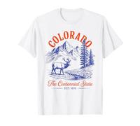 Colorado Mountain Elk The Centennial State Est 1876 Nature T-Shirt