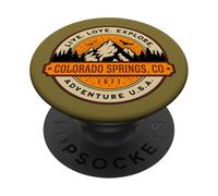 Colorado Springs Adventure USA Design Vintage PopSockets PopGrip Adhésif