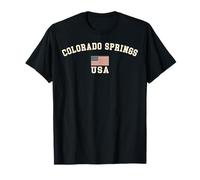 Colorado Springs Drapeau américain Souvenir rétro T-Shirt