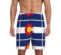 Colorado State Flag Lot de 1 short de nuit pour homme avec poches latérales, coupe respirante, disponible en grand., Noir , M