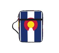 Colorado State Flag Print Bible Cover Case, Carry Book Case with Durable Handle Bible Protective Church Bag for Men Women