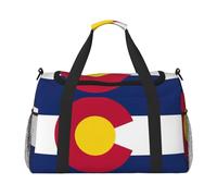 Colorado State Flag Print Sac de voyage Sac de week-end Sac de gym Sac de nuit Sacs de voyage essentiels pour femmes hommes Sac à bandoulière, Noir , Taille unique