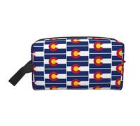 Colorado State Sac de rangement de toilette imprimé drapeau de l'État du Colorado, pochette de rangement de grande capacité pour banque d'alimentation et câbles
