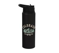 Colorado The Centennial State Souvenir Pride Vintage Stainless Steel Insulated Water Bottle