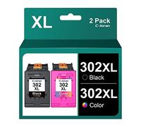 Coloran 302XL Cartouches d'encre Remanufacturées Compatible pour HP 302 XL pour Officejet 3830 3831 3833 3835 4650 5220 5230 Envy 4520 4525 Deskjet 2130 3630 3632 (Noir, Couleur)
