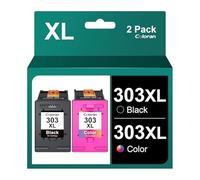 Coloran 303 XL Pack de 2 Cartouches d'encre Remplacement pour HP 303 XL Noir et Couleur pour HP 303XL pour HP Envy Photo 6234 7200 6230 7830 6220 6232 7134 6232 7134