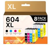 Coloran 604XL Cartouches compatibles pour Epson 604 XL Multipack pour Expression Home XP-2200 XP-2205 XP-3200 XP-3205 XP-4200 XP-4205 Workforce WF-2910 WF-2930 WF-2950 (2Noir 2Cyan 2Jaune 2Magenta)