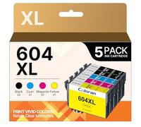 Coloran 604XL Pack de 5 Compatible Cartouche pour Epson XP 2200 pour Epson 604 XL pour Expression Home XP-2200 XP-2205 XP-3205 XP-3200 XP-4200 XP-4205 Workforce WF-2910DWF WF-2930DWF WF-2935DWF