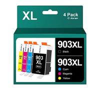Coloran 903XL 903 Cartouches d'encre Remplacement Compatible pour HP 903 XL pour HP Officejet 6950 6960 pour Officejet Pro 6970 6960 All-in-One Imprimante (Noir Cyan Magenta Jaune, 4-Pack)