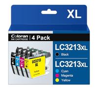 Coloran LC3213XL Pack de 4 Cartouches d'encre Remplacement Compatible pour Brother LC3213 LC-3213 pour Brother MFC-J497DW MFC-J491DW MFC-J890DW MFC-J895DW DCP-J572DW DCP-J772DW DCP-J774DW