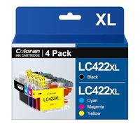 Coloran LC422 XL Pack de 4 Cartouches d'encre Remplacement Compatible pour Brother LC422XL LC422BK pour Brother MFC-J5340DW MFC-J5740DW MFC-J6940DW MFC-J5345DW MFC-J6540DW (Noir, Cyan, Magenta, Jaune)