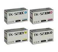Coloran TK5230 TK5230K Toner Compatible avec Kyocera TK-5230K TK-5230, Kyocera Ecosys M5521cdw M5521cdn P5021cdn P5021cdw M5521 P5021 TK-5230C TK-5220C 30 m TK. 5230Y (Lot de 4, Noir, Cyan, Jaune,