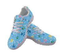 Coloranimal Baskets de fitness légères pour femme - Chaussures de course à pied confortables avec semelle antidérapante, Patte de chien bleue, 40 EU