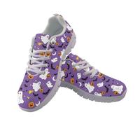 Coloranimal Baskets légères à enfiler pour femme - Chaussures de marche d'Halloween - Baskets de course légères et respirantes - Baskets tendance d'extérieur, Chauve-souris citrouille fantôme mignon