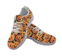 Coloranimal Baskets légères à enfiler pour femme - Chaussures de marche d'Halloween - Baskets de course légères et respirantes - Baskets tendance d'extérieur, Sourire de citrouille d'Halloween, 43 EU