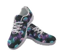 Coloranimal Baskets légères à enfiler pour femme - Chaussures de marche d'Halloween - Baskets de course légères et respirantes - Baskets tendance d'extérieur, Toile d'araignée citrouille dégradé, 40