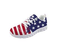 Coloranimal Baskets légères à lacets pour course à pied ou marche Motif drapeau américain - - drapeau des états-unis, 39 EU