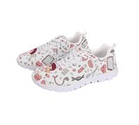 Coloranimal Baskets légères pour femme - Baskets de marche confortables - Chaussures de jogging antidérapantes, Cartoon Medical Nurse Blanc, 37 EU