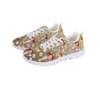 Coloranimal Baskets légères pour femme - Baskets de marche confortables - Chaussures de jogging antidérapantes, Cute Medical Nurse Marron, 43 EU