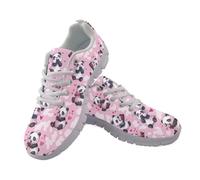 Coloranimal Baskets légères pour femme - Chaussures de marche en maille - Chaussures de tennis confortables pour la course à pied, Adorable panda en forme de cœur, 44 EU