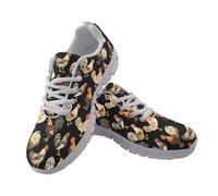 Coloranimal Baskets pour femme - Chaussures de marche à lacets en maille - Chaussures de tennis légères pour femme - Baskets de course à pied - Chaussures de jogging, Coq vintage, 44 EU
