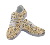 Coloranimal Baskets pour femme - Chaussures de marche à lacets en maille - Chaussures de tennis légères pour femme - Baskets de course à pied - Chaussures de jogging, Poulet Sunflwoer Vintage, 39 EU