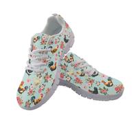 Coloranimal Baskets pour femme - Chaussures de marche à lacets en maille - Chaussures de tennis légères pour femme - Baskets de course à pied - Chaussures de jogging, Rose poule mignonne bleu, 38 EU