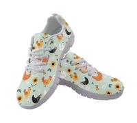 Coloranimal Baskets pour femme - Chaussures de marche à lacets en maille - Chaussures de tennis légères pour femme - Baskets de course à pied - Chaussures de jogging, Poulet tournesol mignon, 37 EU