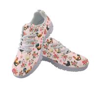 Coloranimal Baskets pour femme - Chaussures de marche à lacets en maille - Chaussures de tennis légères pour femme - Baskets de course à pied - Chaussures de jogging, Poulet rose rose, 39 EU