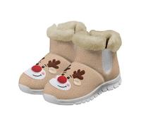 Coloranimal Bottes de neige pour femme - Bottes d'hiver décontractées avec peluche douce - Garde au chaud - Chaussures d'hiver tendance, Joli dessin animé d'élan de Noël, 42 EU