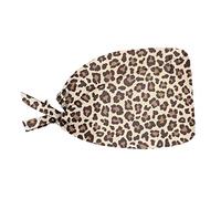 Coloranimal Chapeau d'infirmière pour homme et femme, motif dessin animé, Motif léopard Marron, taille unique