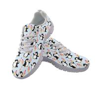 Coloranimal Chaussures de marche à enfiler confortables pour femme - Baskets légères en maille pour intérieur et extérieur, Dessin animé Pengun de crème glacée, 42 EU