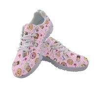 Coloranimal Chaussures de marche à lacets pour femme - Baskets de sport confortables - Baskets tendance, Donut au thé aux bulles, 41 EU