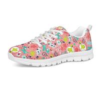 Coloranimal Chaussures plates de printemps et d'été pour femmes avec motif dessin animé pour la course et la marche, 37.5 EU
