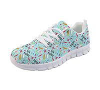 Coloranimal Fashion Infirmière Imprimé Chaussures pour Femmes Air Mesh Lace Up Flat Sneakers EU38