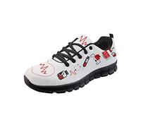 Coloranimal Femmes Jogging Chaussures de Course Voyage Sports de Plein air Baskets à Lacets Drôle Nurse Hearts Imprimer Semelle en Caoutchouc antidérapante Appartements légers Nursing Shoes EU35