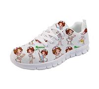 Coloranimal Femmes Running Jogging Chaussures À Lacets Gym Sports Athlétique Infirmière Imprimé Aller Facile Marche Léger Trail Appartements EU39